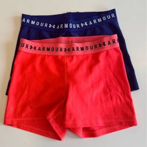 Under Armour Athletic Shorts / Spanx
Navy and coral
